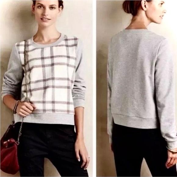 ANTHROPOLOGIE Saturday Sunday
Plaid White Red Wool Front Cotton
Crewneck women M - Picture 2 of 10